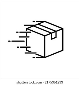 Carton box thin line icon, Vector and Illustration.