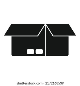 Carton box trash icon simple vector. Recycle paper. Sort container