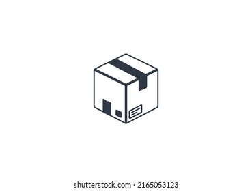 Carton Box Vector Isolated Emoticon. Box Icon