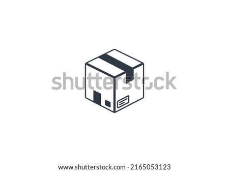 Carton Box Vector Isolated Emoticon. Box Icon