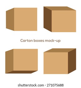 carton box vector mock-up