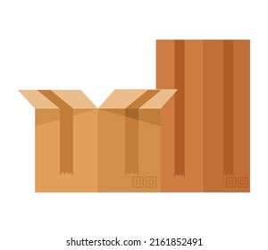 caja de cartón con icono aislado