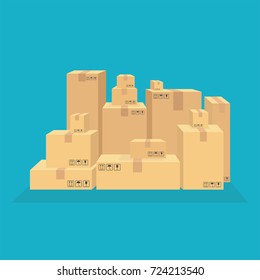 Caja de cartón. Ilustración vectorial.