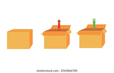 Carton box's vector design for use.