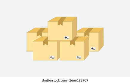 Vetor da caixa de papelão para uso.