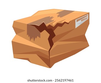 Carton broken package vector illustration