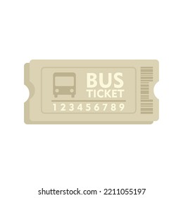 Carton bus ticket icon. Flat illustration of Carton bus ticket vector icon isolated on white background