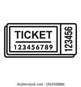 Carton bus ticket icon. Outline Carton bus ticket vector icon for web design isolated on white background