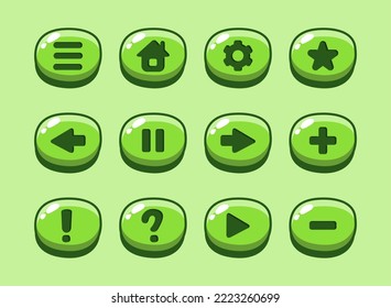 Carton buttons game set vector design