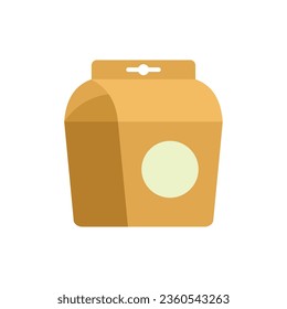Carton candy box icon flat vector. Recycle pack. Organic kraft isolated