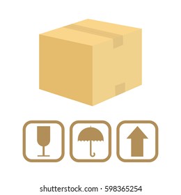 Carton cardboard box delivery concept, vector illustration