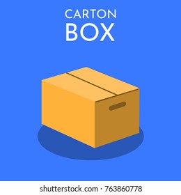 Carton cardboard box. Delivery and packaging. Transportation, shipping. Flat design, vector illustration EPS10