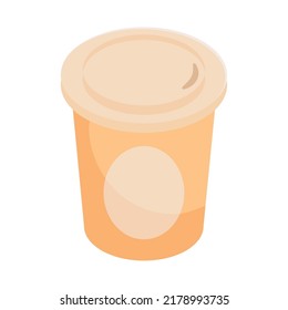 carton coffee disposable over white
