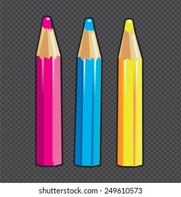 Carton Color Pencils Vector Illustration. Children's theme. Vector for design of posters, clothes, logo, invitations
