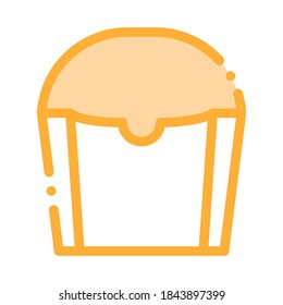Carton Container For French Fries Packaging Vector Icon Thin Line. Carton Open And Closed Packaging Concept Linear Pictogram. Parcel, Box Shipping Equipment Illustration