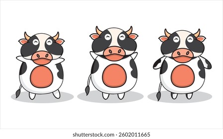 carton cow pose funny. vector illustration 