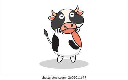 carton cow pose funny. vector illustration 
