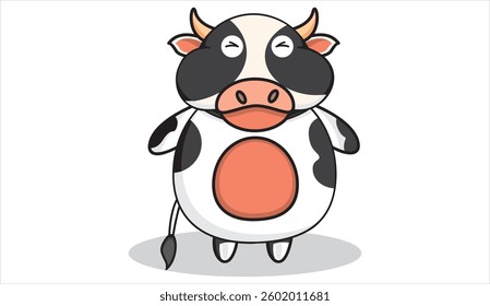 carton cow pose funny. vector illustration 
