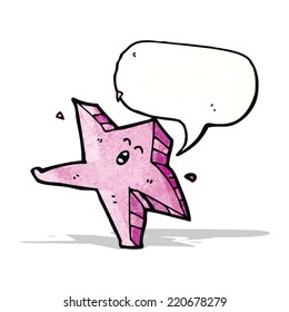 carton dancing star with speech bubble