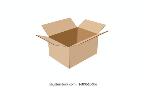 Carton delivery packaging, Box. Vector Isolated Illustration