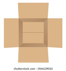Carton delivery packaging open and closed box with fragile signs. Cardboard box mockup set.