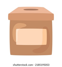 Carton Election Urn Isolated Icon