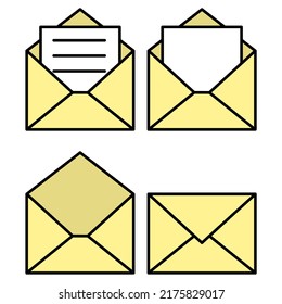 icono de sobre de cartón aislado en fondo blanco