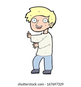 carton excited boy