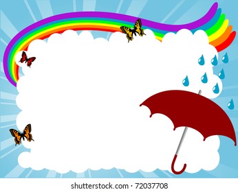 Carton Frame Rainbow Clouds Stock Vector (Royalty Free) 72037708