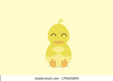 carton funny baby Cute duck sit