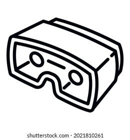 Carton game glasses icon. Outline carton game glasses vector icon for web design isolated on white background