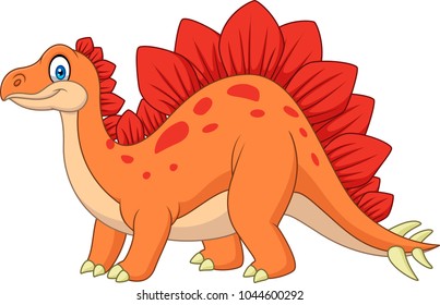 Carton happy stegosaurus