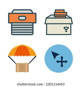 carton icon set. vector set about box, delivery and move icons set.