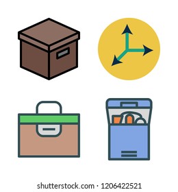 carton icon set. vector set about move and box icons set.