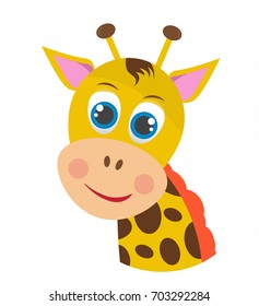 carton laughing giraffe vector