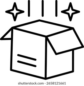 Design de ícone de vetor de linha de caixa