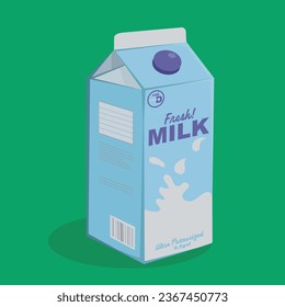 Carton of Milk, half gallon, vector illustration