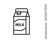 Carton of milk icon with linear design 