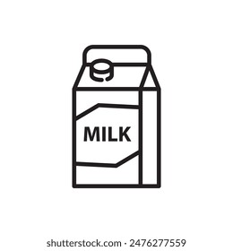 Carton of milk icon with linear design 