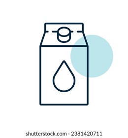 Karton Milch, Vektorsymbol. Produktzeichen für Milcherzeugnisse. Graph-Symbol für das Kochen von Webseiten und Apps-Design, Logo, App, Benutzeroberfläche