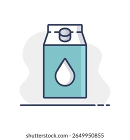 Caixa de ícone do vetor de leite. Sinal de produto láteo. Símbolo de gráfico para site de culinária e design de aplicativos, logotipo, aplicativo, UI
