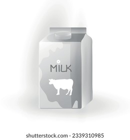 A carton of milk. Vector illustration, 3d icon. 