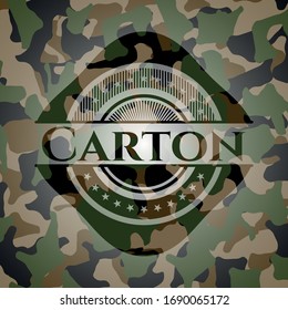 Carton on camouflage pattern. Vector Illustration. Detailed.
