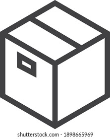 Carton package box, icon for a web.