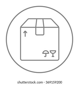 Carton package box line icon.