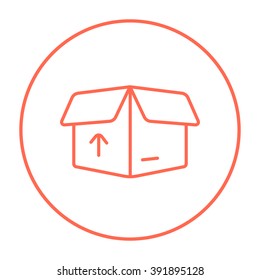 Carton package box line icon.
