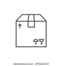 Carton Package Box Line Icon.