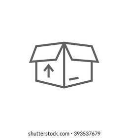 Carton package box line icon.