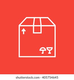 Carton package box line icon.