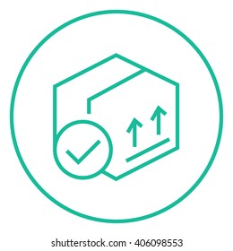 Carton package box line icon.